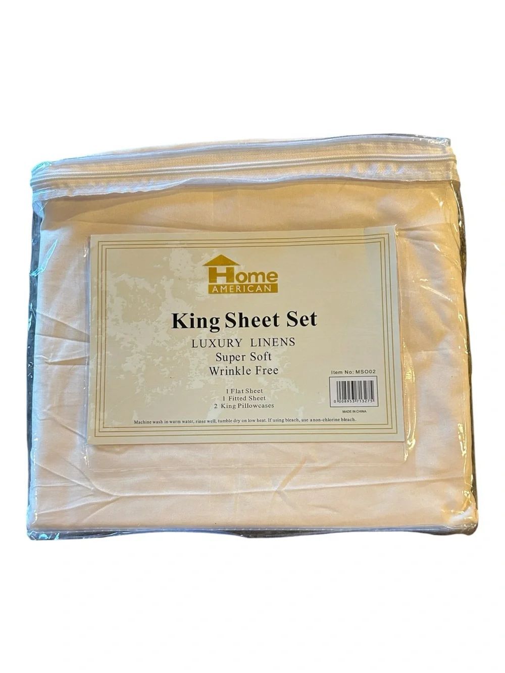 NEW Home American King Sheet Set - Cream Luxury Linens